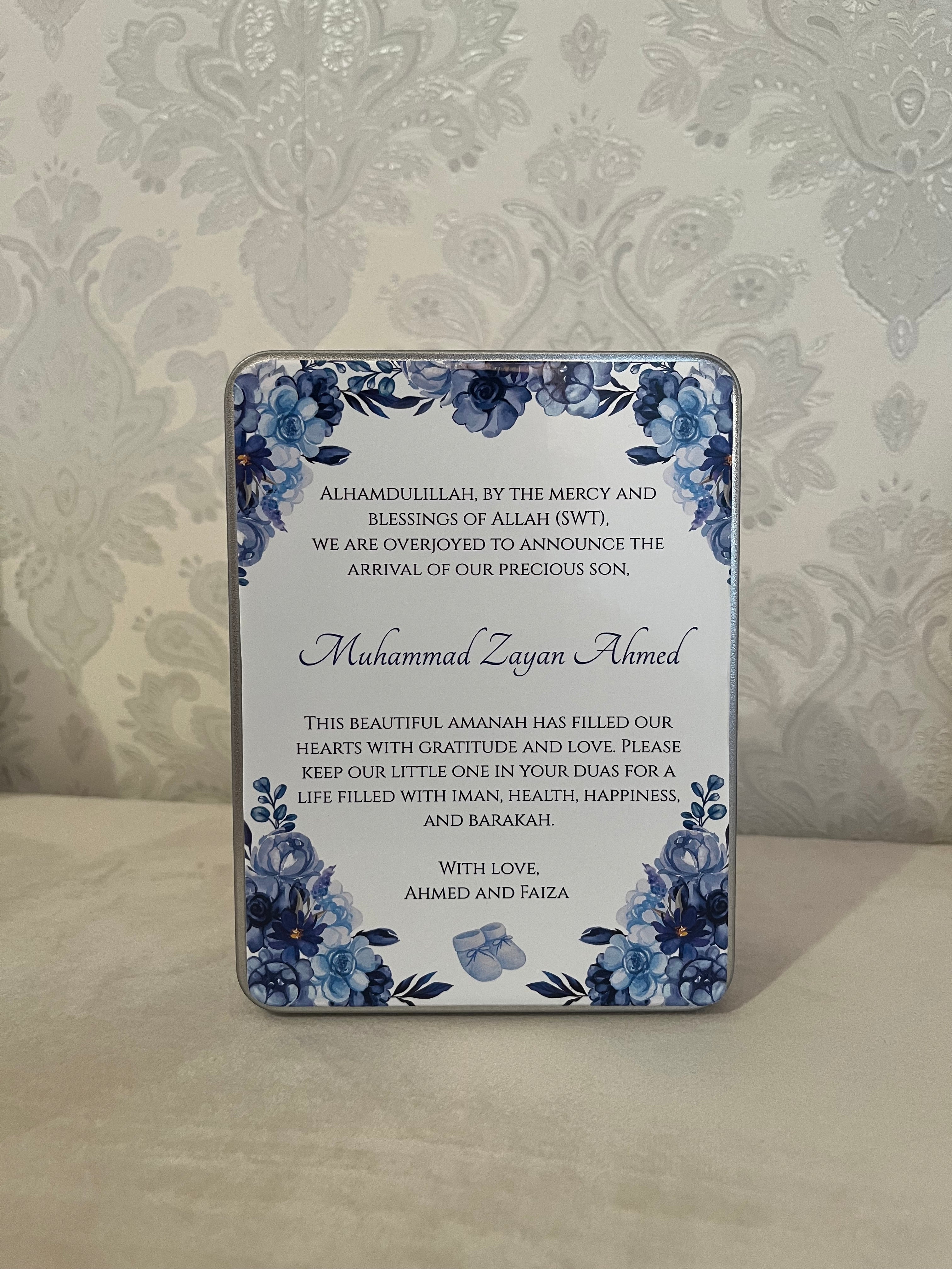 Baby Boy Mithai Floral Tin