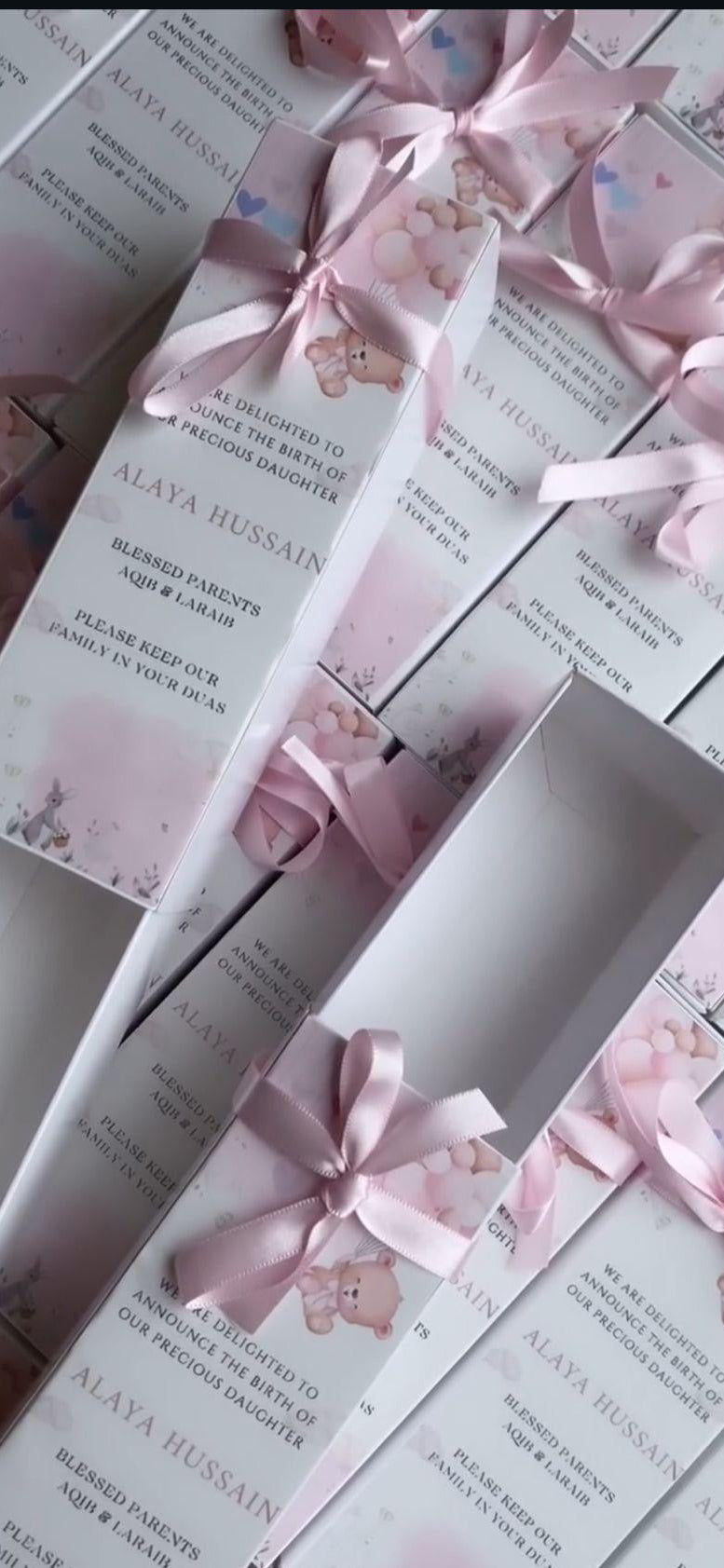 Personalised slide out boxes